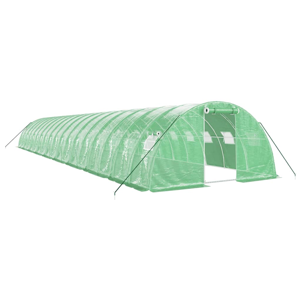 VidaXL Gartengewächshaus mit Stahlrahmen 72 m² 18x4x2 m grün