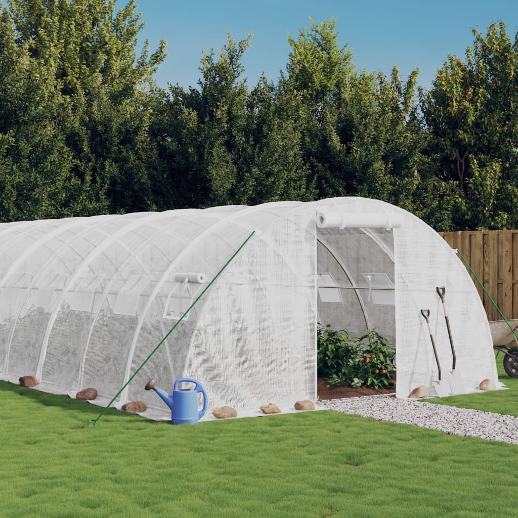 VidaXL Gartengewächshaus mit Stahlrahmen 88 m² 22x4x2 m weiß