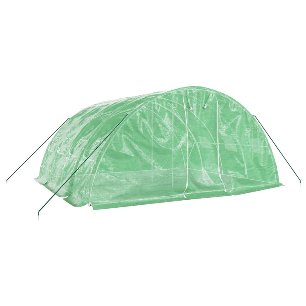 VidaXL Gartengewächshaus mit Stahlrahmen 20 m² 5x4x2,3 m grün