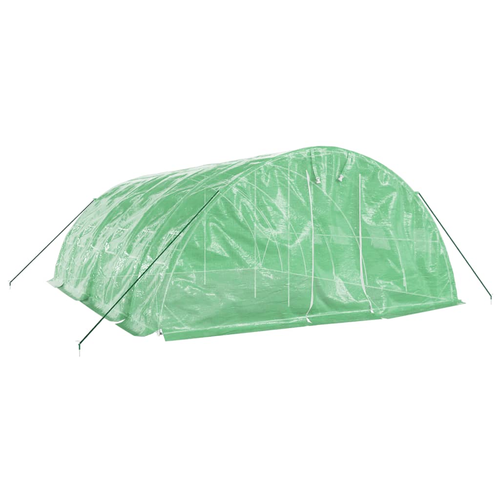 VidaXL Gartengewächshaus mit Stahlrahmen 30 m² 6x5x2,3 m grün