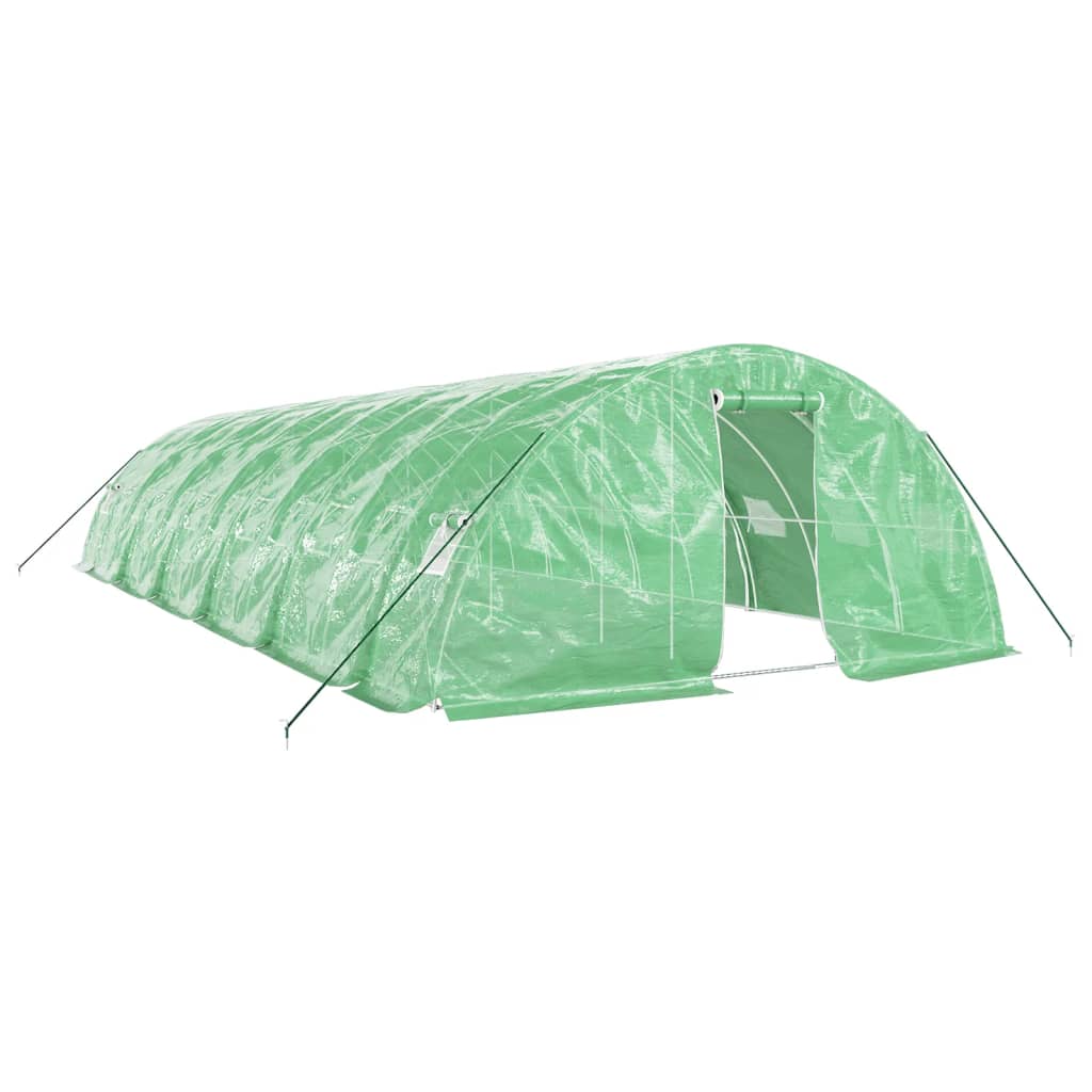 VidaXL Gartengewächshaus mit Stahlrahmen 60 m² 12x5x2,3 m grün