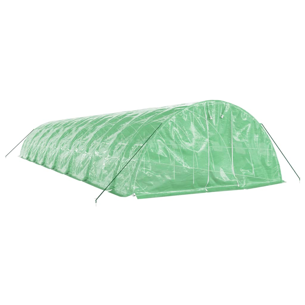 VidaXL Gartengewächshaus mit Stahlrahmen 80 m² 16x5x2,3 m grün
