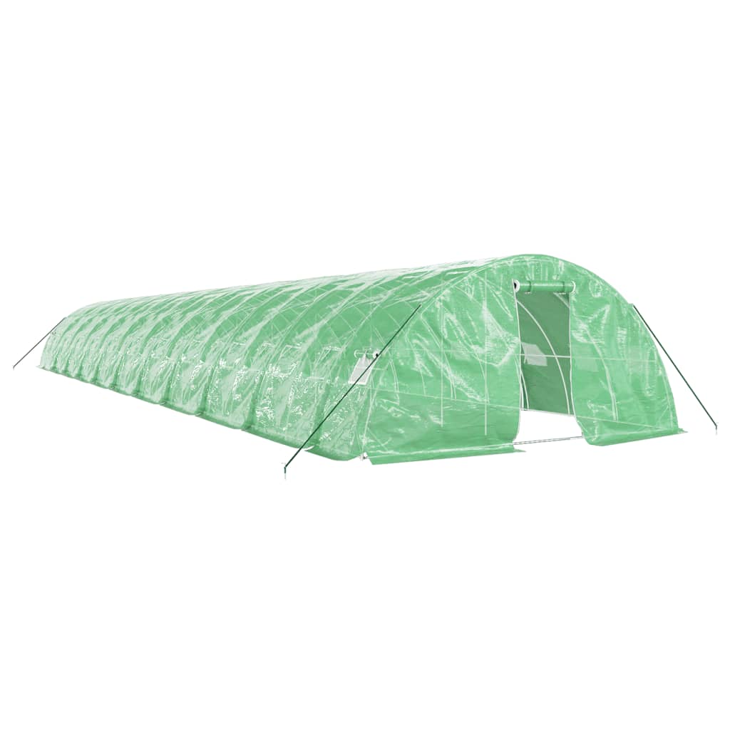 VidaXL Gartengewächshaus mit Stahlrahmen 110 m² 22x5x2,3 m grün