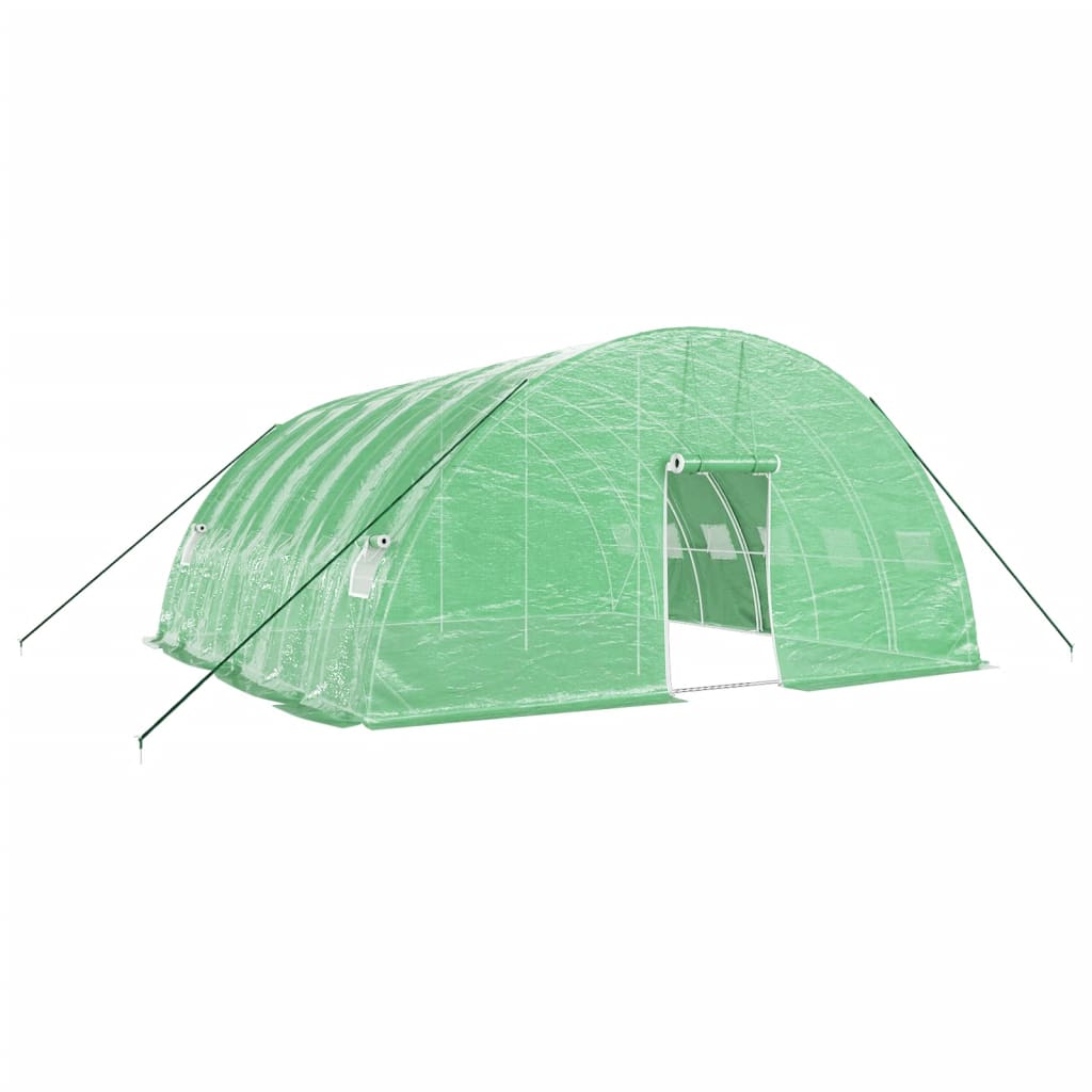 VidaXL Gartengewächshaus mit Stahlrahmen 36 m² 6x6x2,85 m grün