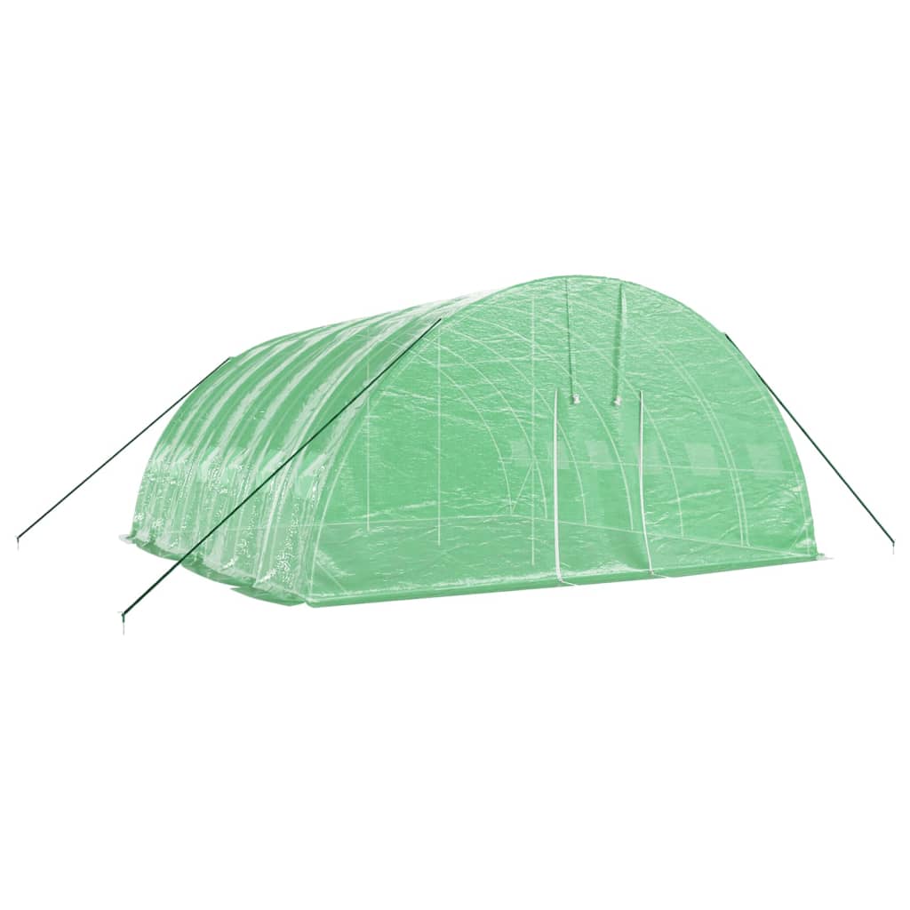 VidaXL Gartengewächshaus mit Stahlrahmen 36 m² 6x6x2,85 m grün