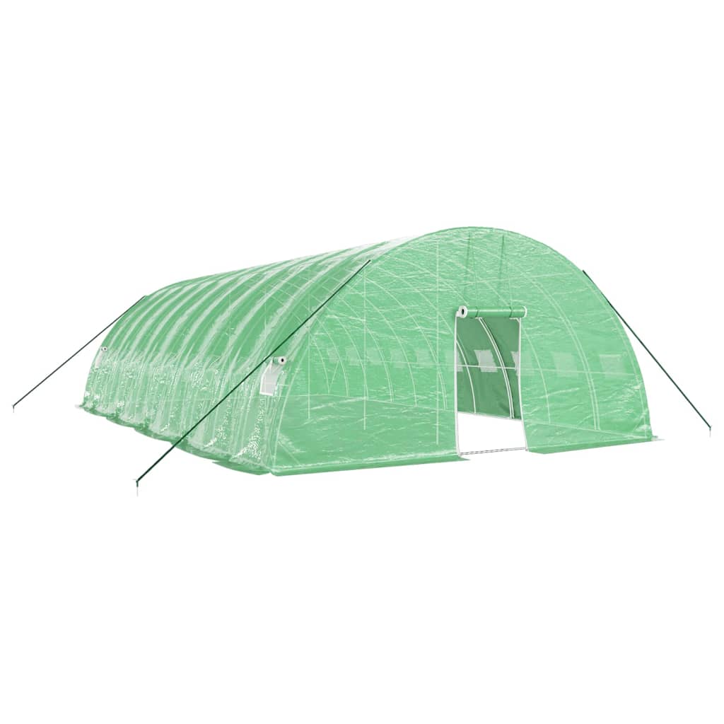 VidaXL Gartengewächshaus mit Stahlrahmen 60 m² 10x6x2,85 m grün