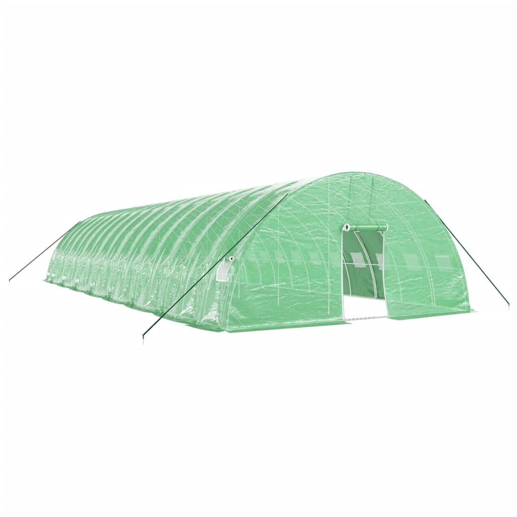 VidaXL Gartengewächshaus mit Stahlrahmen 96 m² 16x6x2,85 m grün