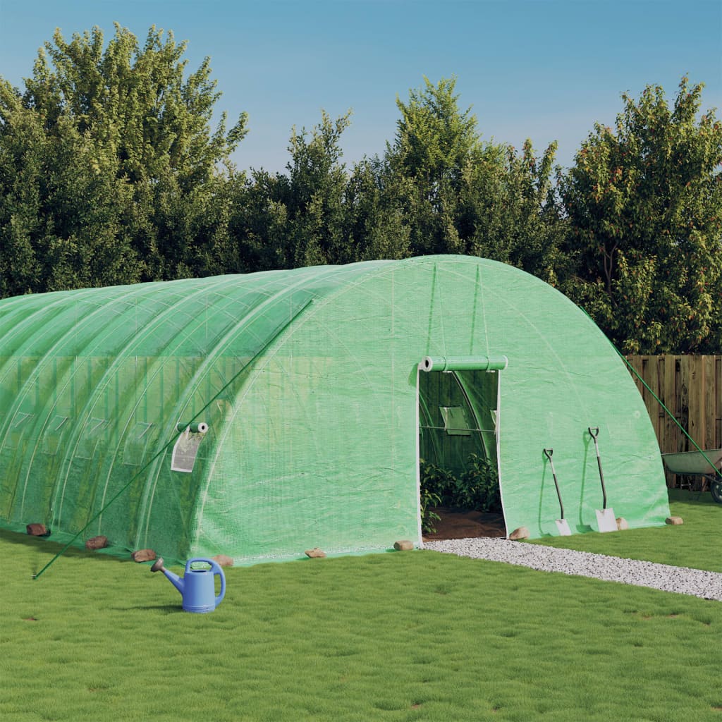 VidaXL Gartengewächshaus mit Stahlrahmen 108 m² 18x6x2,85 m grün