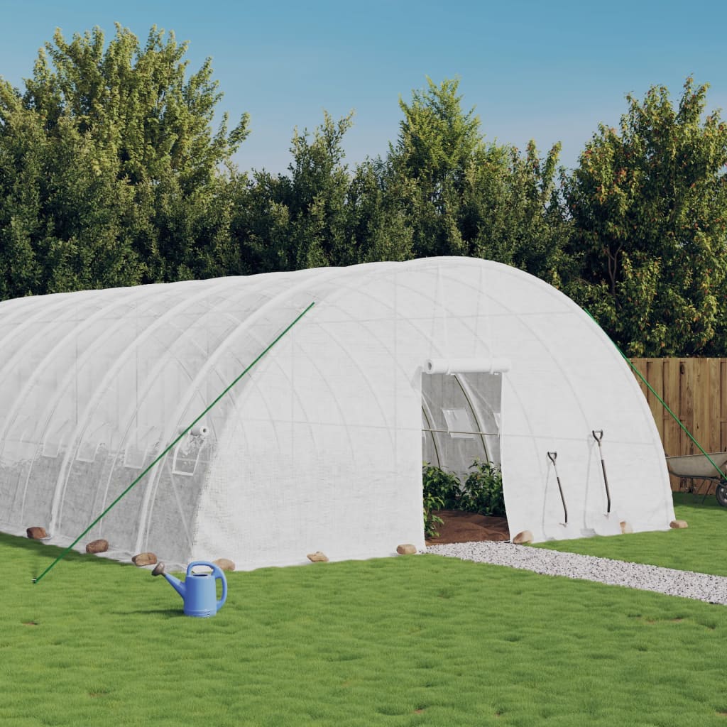 VidaXL Gartengewächshaus mit Stahlrahmen 96 m² 16x6x2,85 m weiß