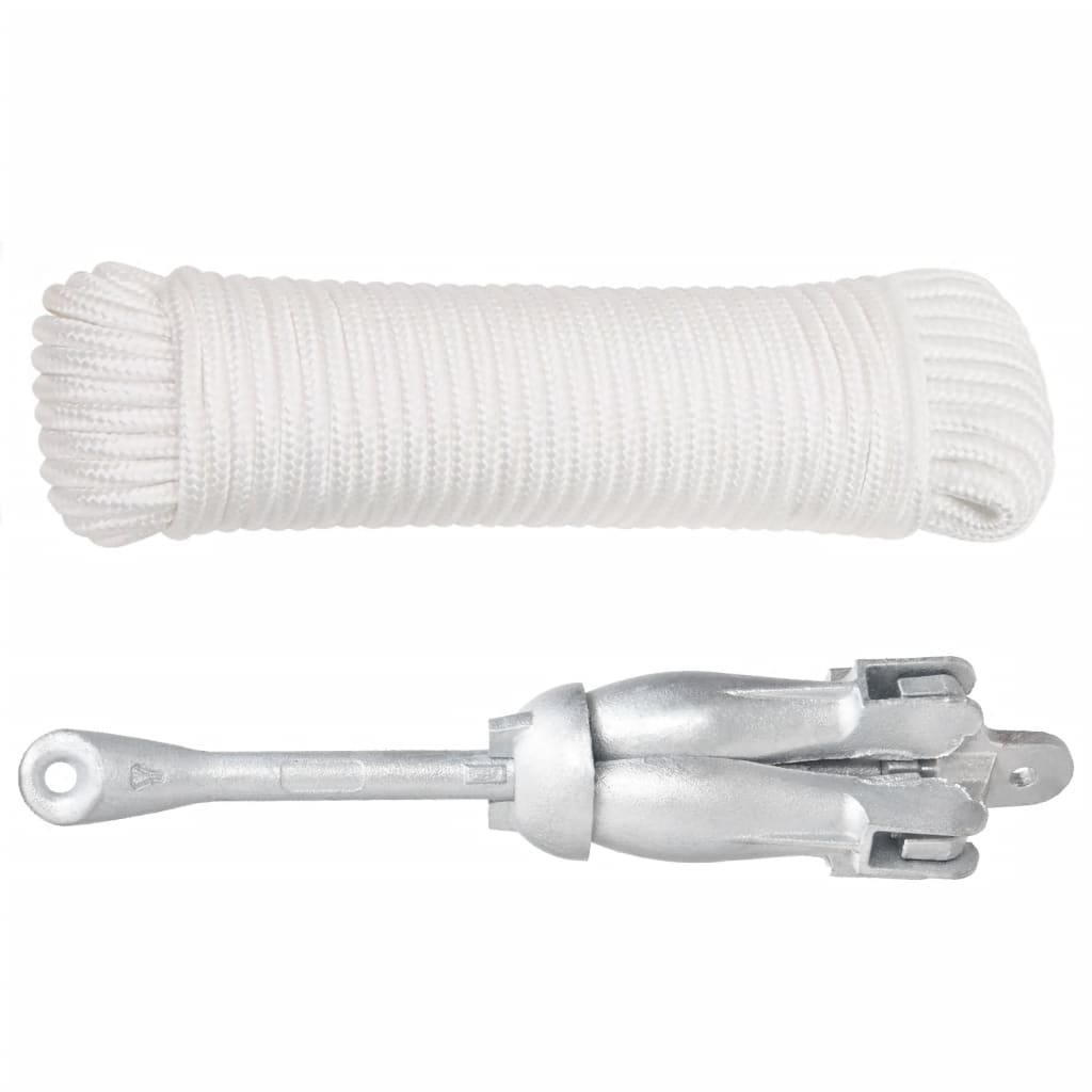 Vidaxx Anker mit Seil faltbar 4 kg feuerverzinktes Gusseisen