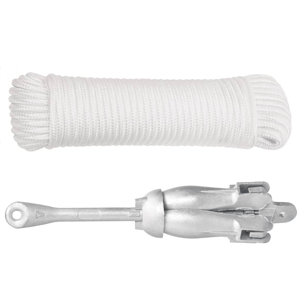 Vidaxx Anker mit Seil faltbar 6 kg feuerverzinktes Gusseisen