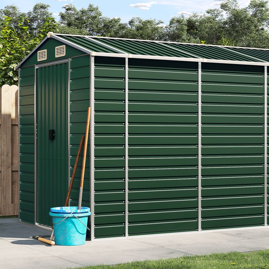 VidaXL Gartenhaus 191x640x198 cm verzinkter Stahl grün