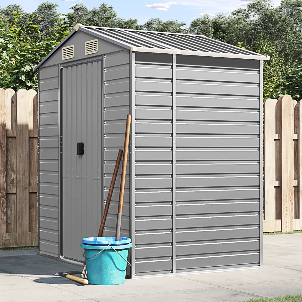 VidaXL Gartenhaus 191x130x198 cm verzinkter Stahl hellgrau