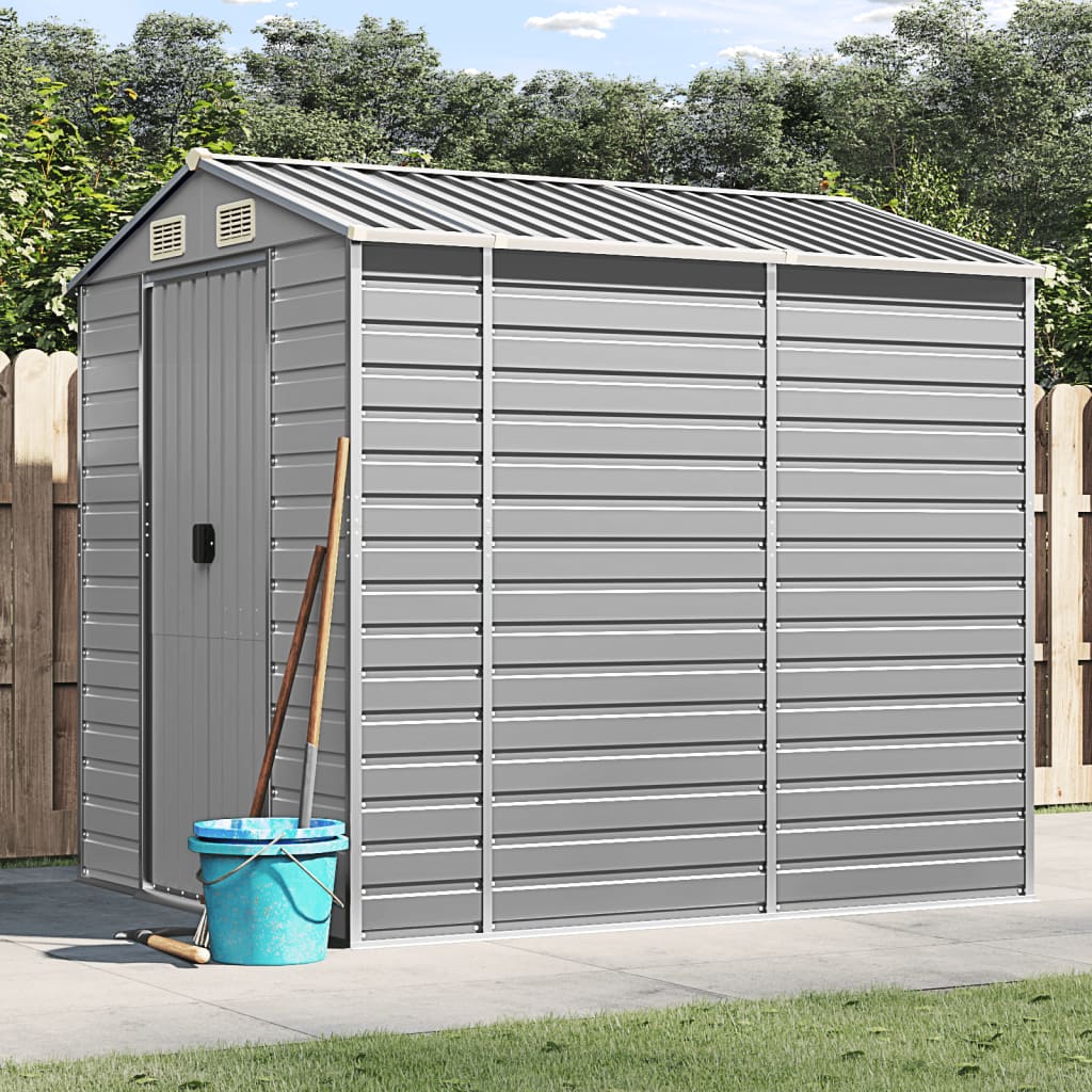 VidaXL Gartenhaus 191x215x198 cm verzinkter Stahl hellgrau