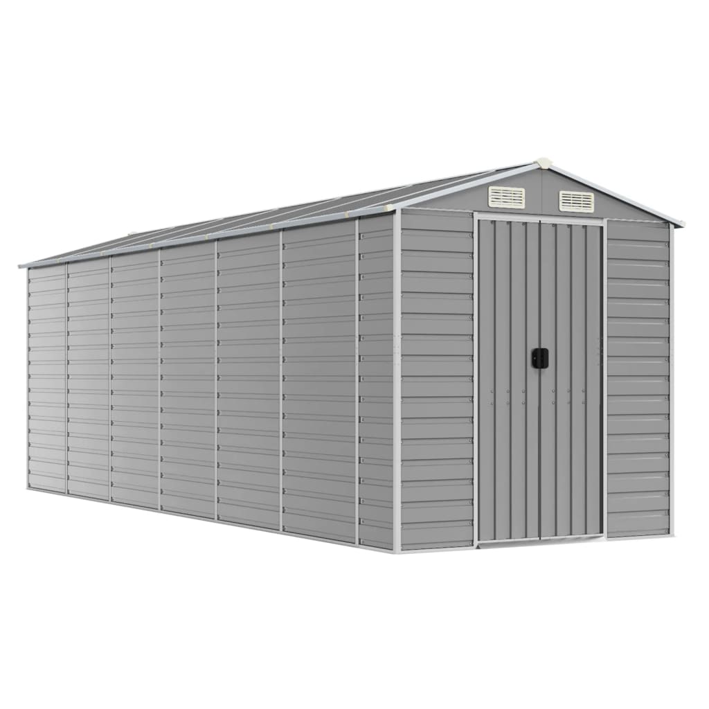 VidaXL Gartenhaus 191x555x198 cm verzinkter Stahl hellgrau