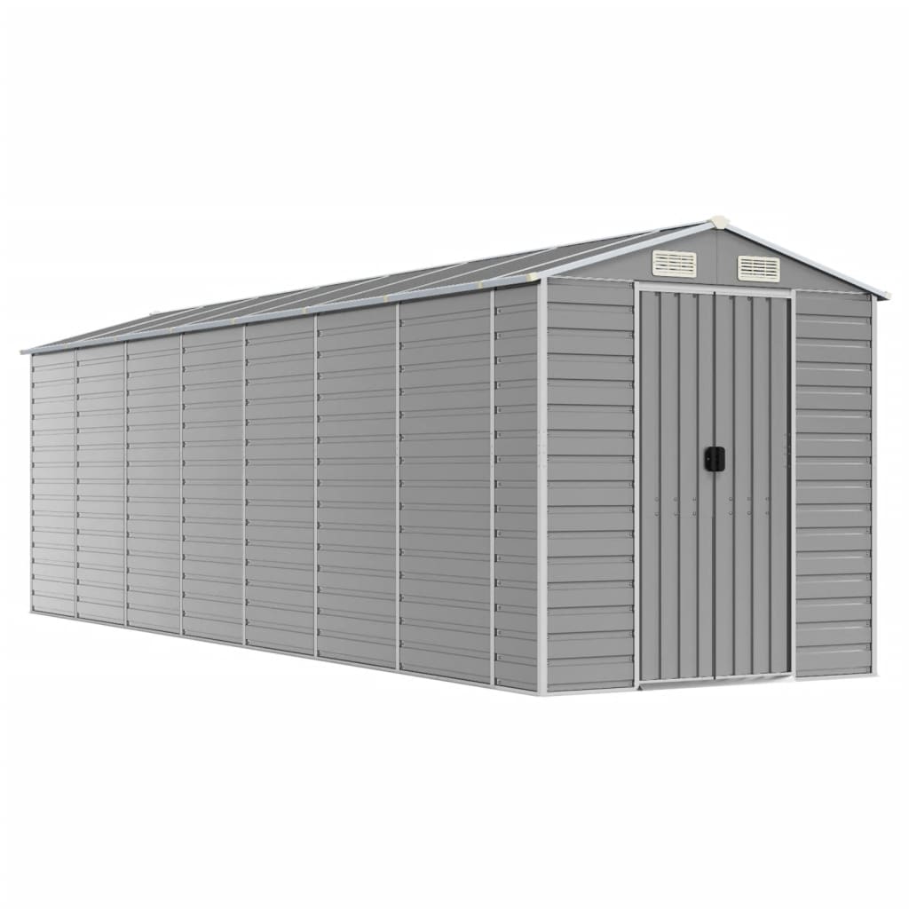 VidaXL Gartenhaus 191x640x198 cm verzinkter Stahl hellgrau