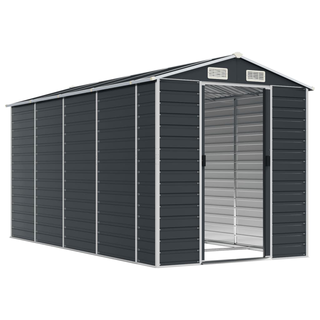 VidaXL Gartenhaus 191x385x198 cm verzinkter Stahl Anthrazit