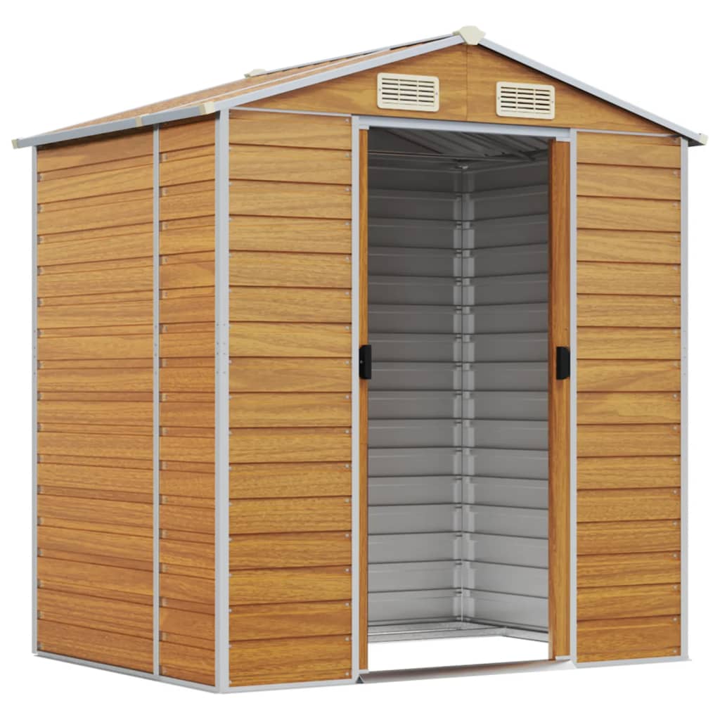 VidaXL Gartenhaus 191x130x198 cm verzinkter Stahl hellbraun