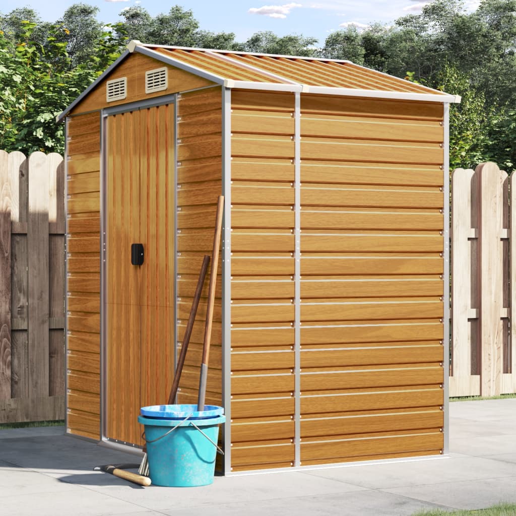 VidaXL Gartenhaus 191x130x198 cm verzinkter Stahl hellbraun