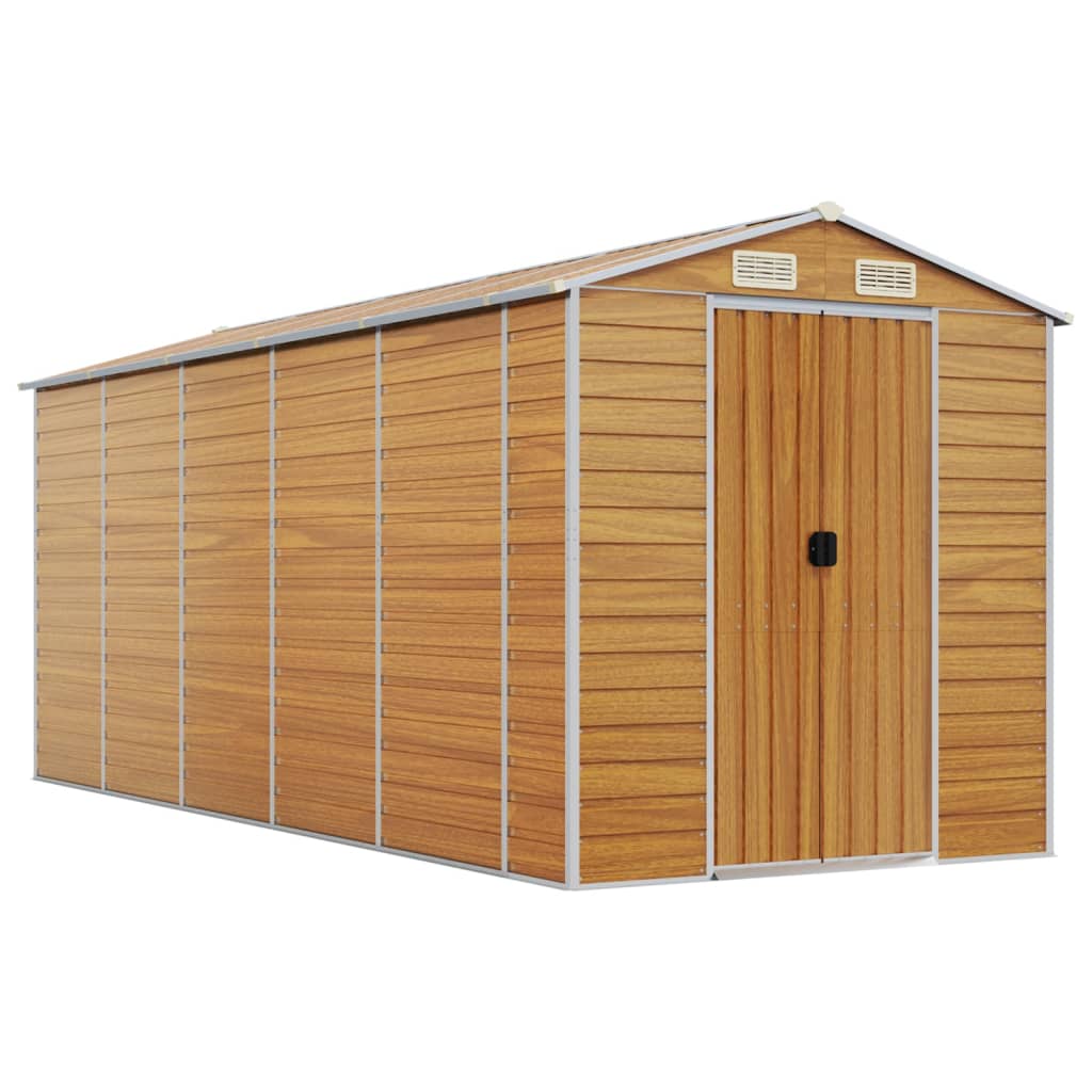 VidaXL Gartenhaus 191x470x198 cm verzinkter Stahl hellbraun