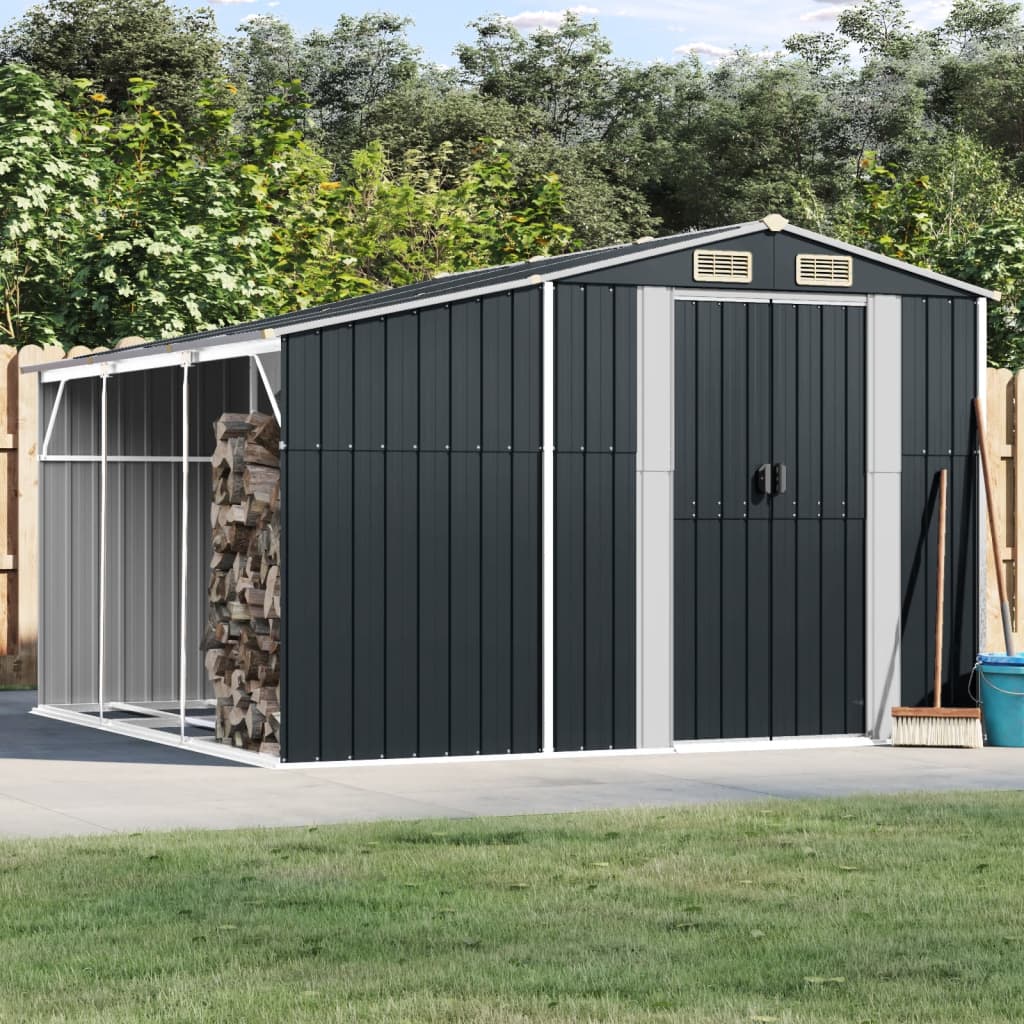 VidaXL Gartenhaus 277 x 279 x 179 cm, verzinkter Stahl, Anthrazit