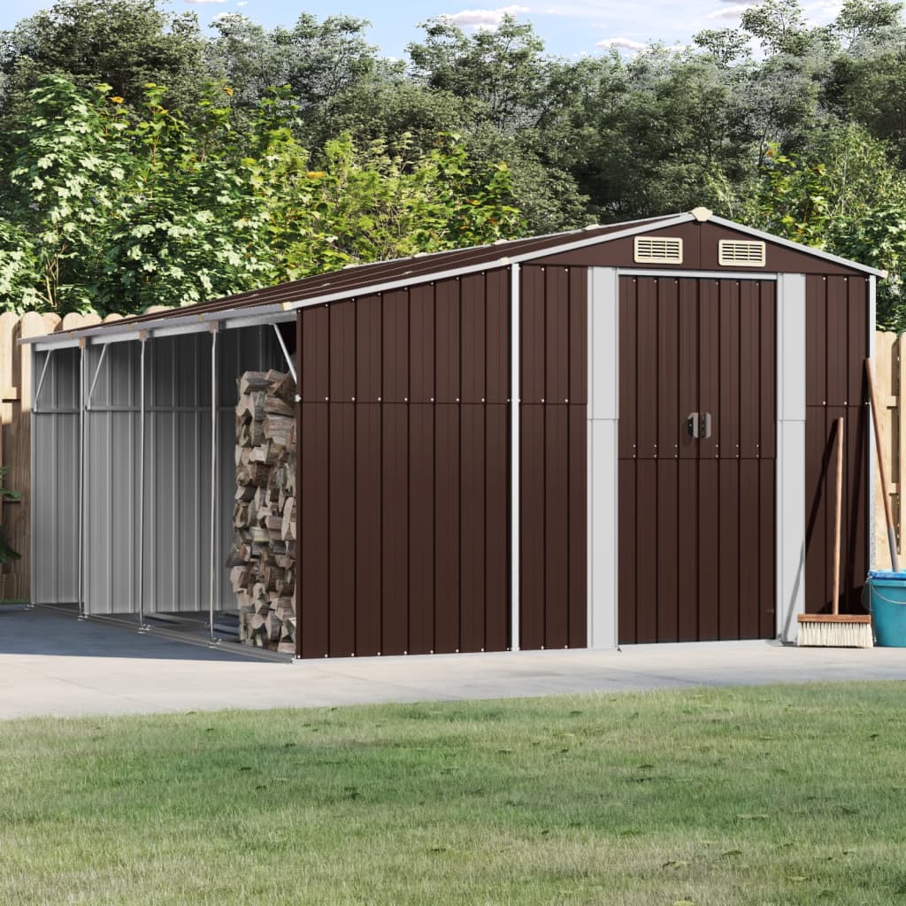 VidaXL Gartenhaus 277x365,5x179 cm verzinkter Stahl braun