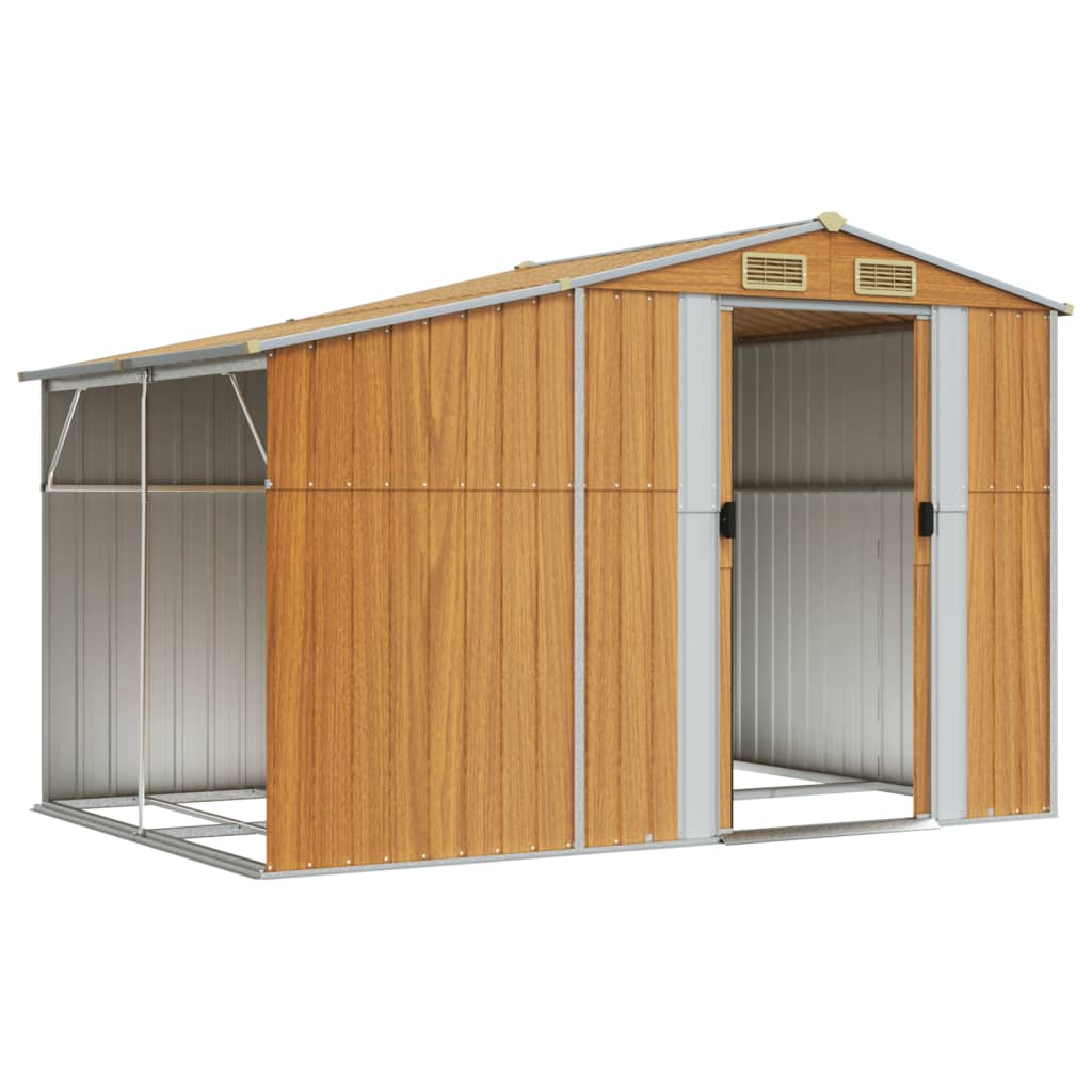 VidaXL Gartenhaus 277 x 192,5 x 179 cm, verzinkter Stahl, hellbraun