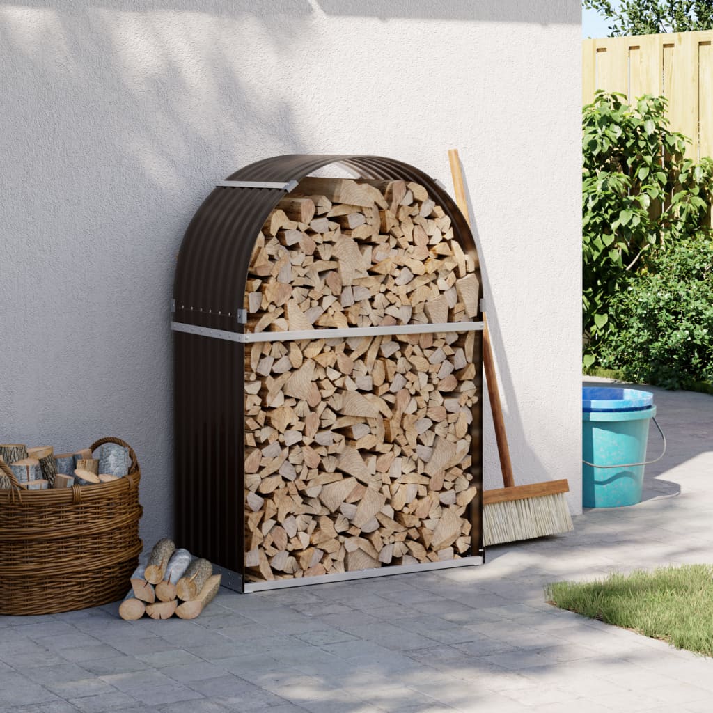 Vidaxx Brennholzlager 80x45x120 cm verzinkter Stahl braun