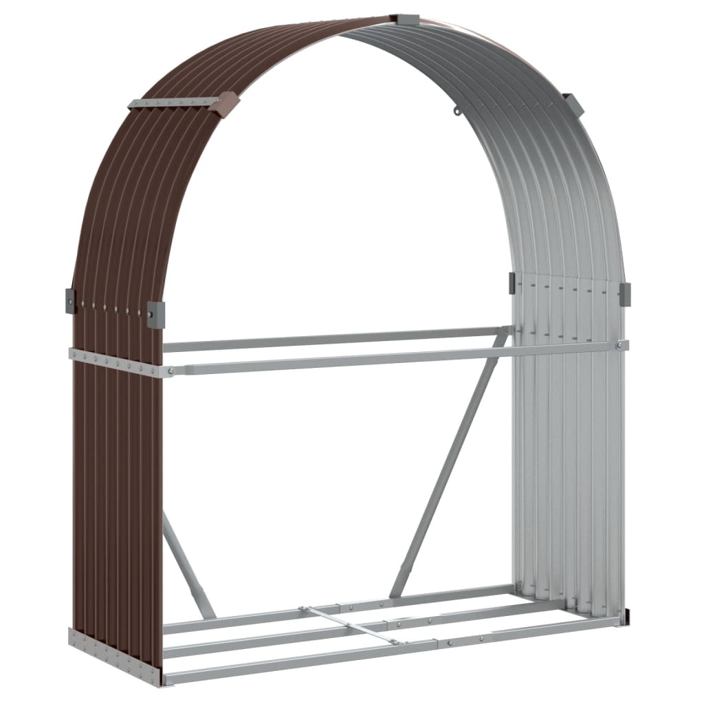 Vidaxx Brennholzlager 120x45x140 cm verzinkter Stahl braun