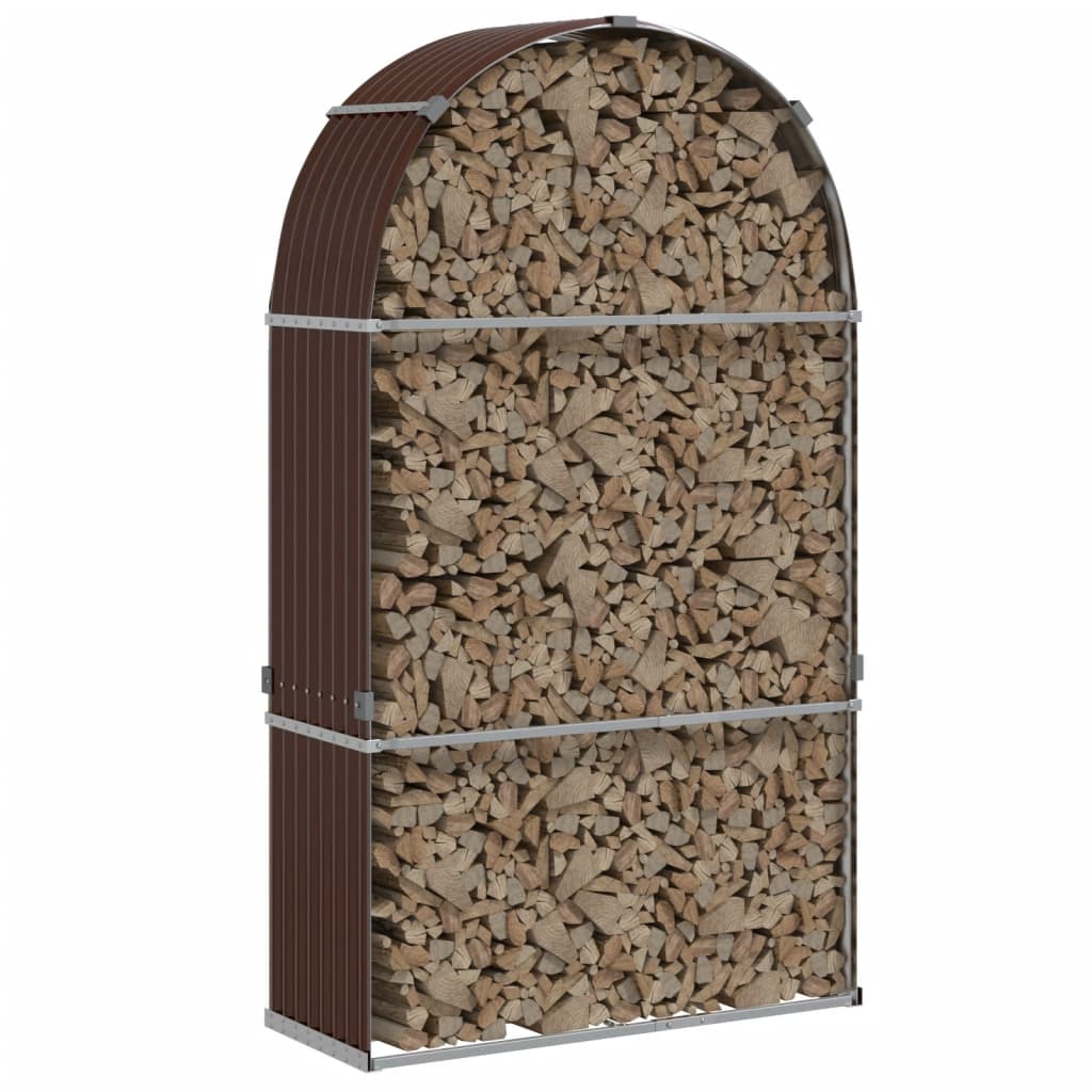 Vidaxx Brennholzlager 120x45x210 cm verzinkter Stahl braun