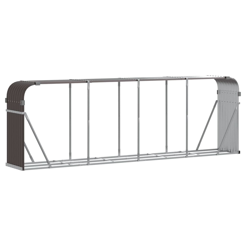 Vidaxx Brennholzlager 300x45x100 cm verzinkter Stahl braun