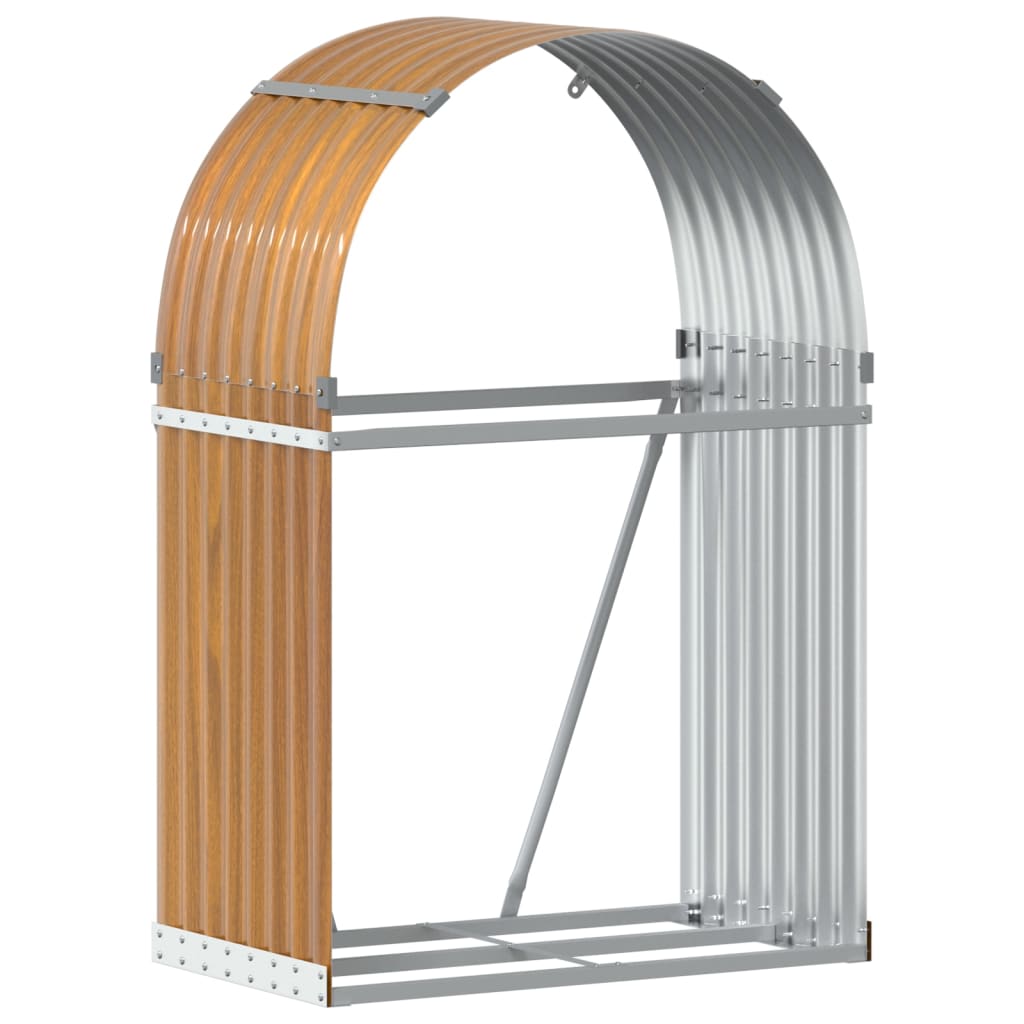 Vidaxx Brennholzlager 80x45x120 cm verzinkter Stahl hellbraun