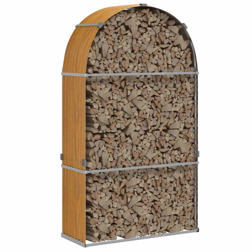 Vidaxx Brennholzlager 120x45x210 cm verzinkter Stahl hellbraun
