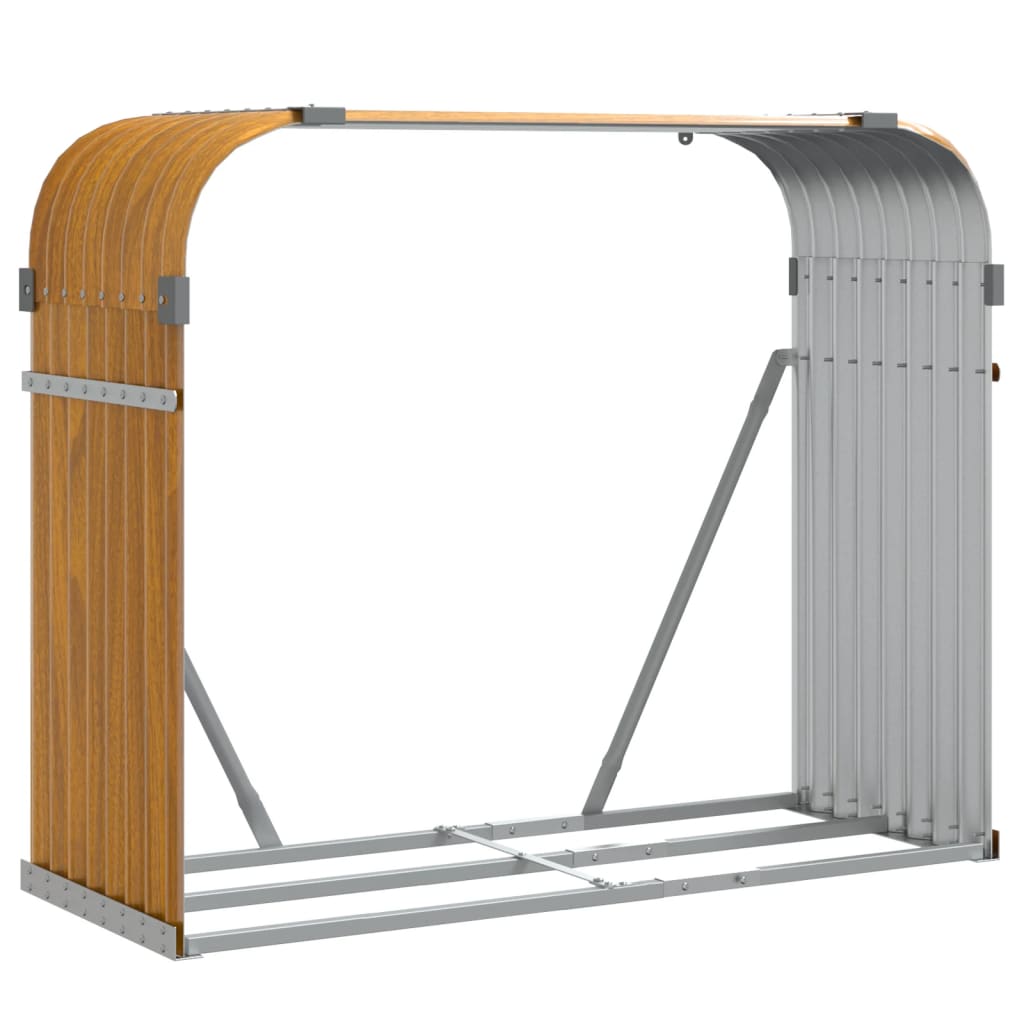 Vidaxx Brennholzlager 120x45x100 cm verzinkter Stahl hellbraun