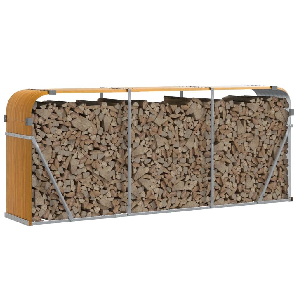 Vidaxx Brennholzlager 234x45x100 cm verzinkter Stahl hellbraun