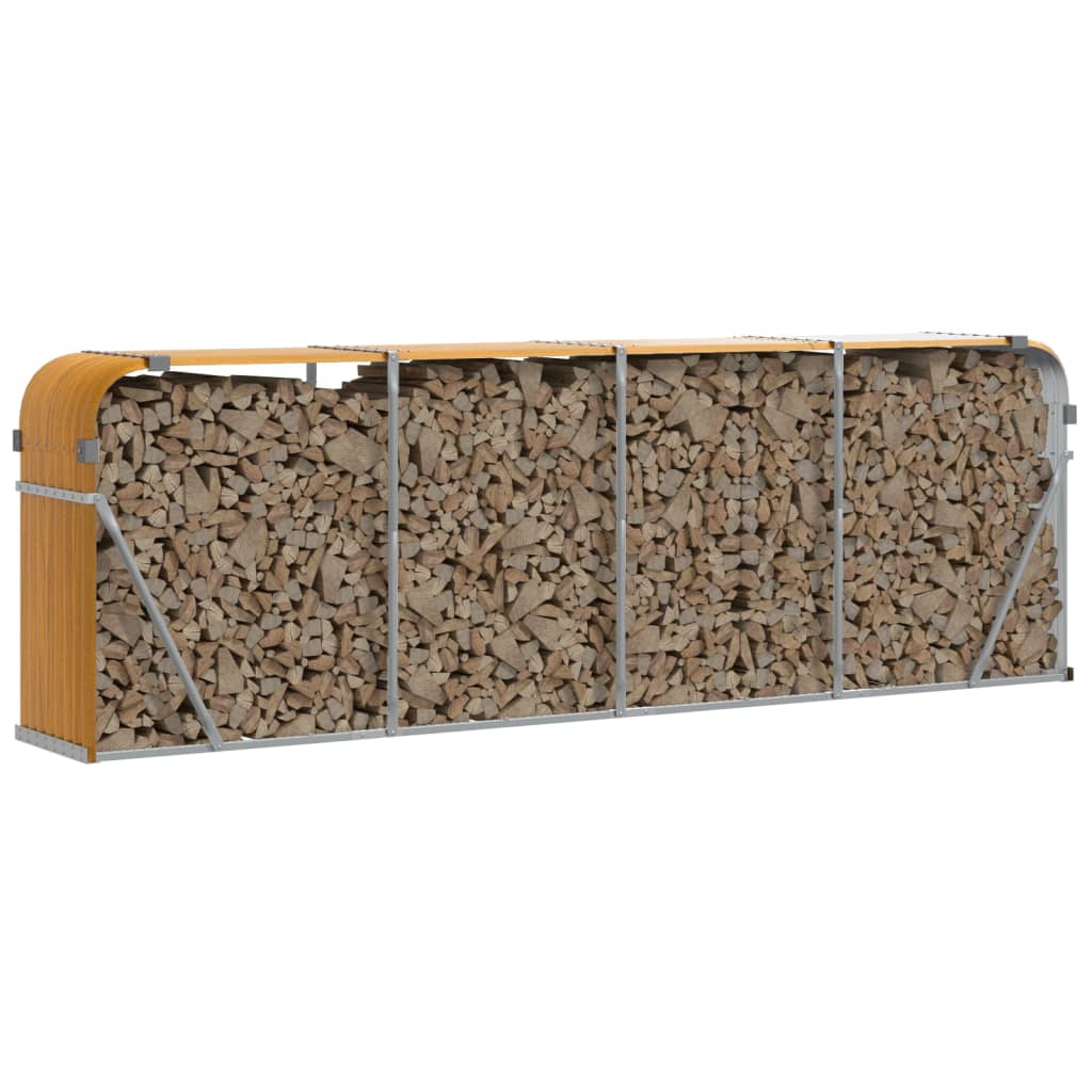 Vidaxx Brennholzlager 300x45x100 cm verzinkter Stahl hellbraun