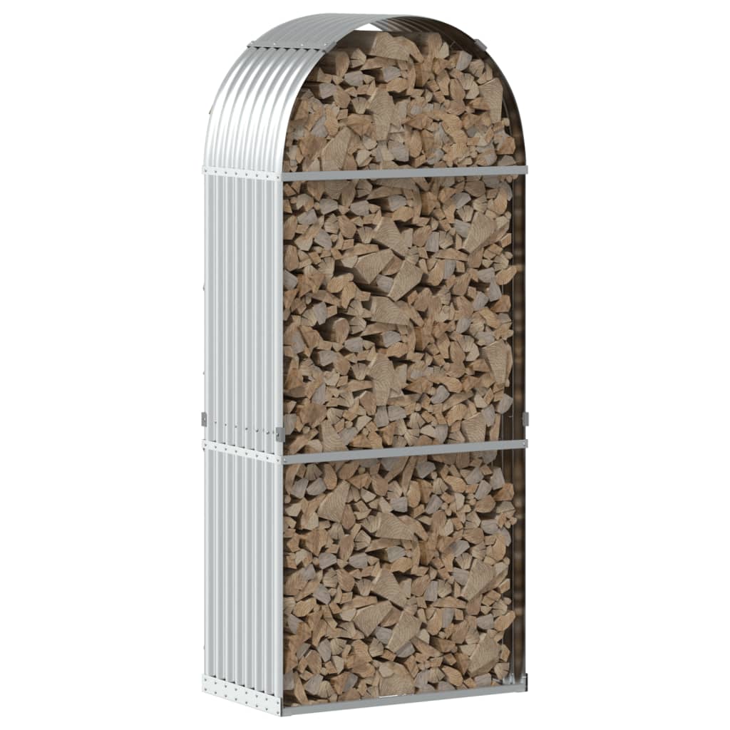 Vidaxx Brennholzlager 80x45x190 cm verzinkter Stahl silberfarben