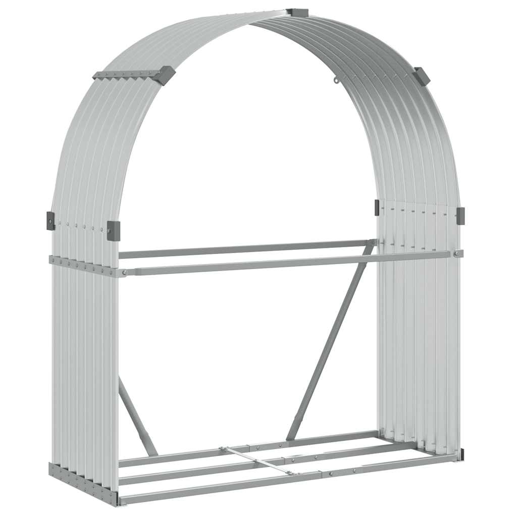Vidaxx Brennholzlager 120x45x140 cm verzinkter Stahl silberfarben