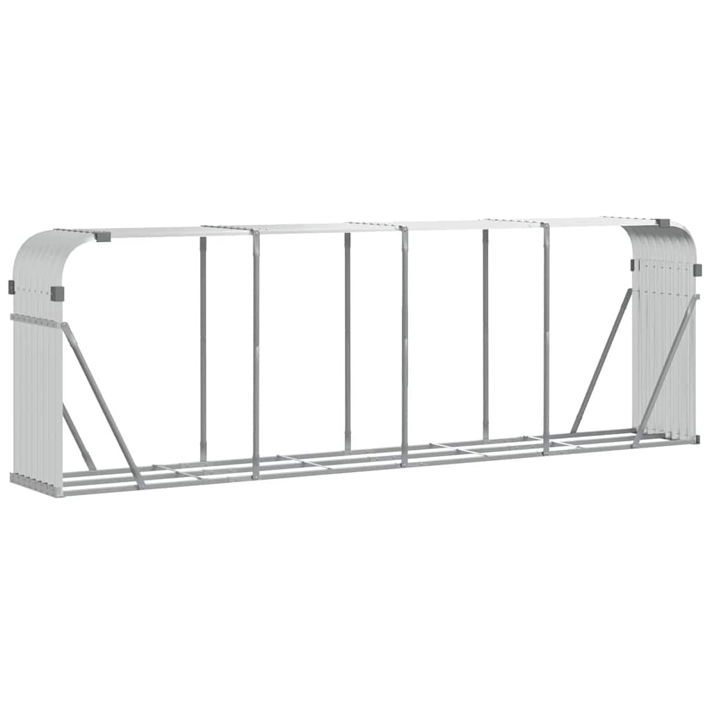 Vidaxx Brennholzlager 300x45x100 cm verzinkter Stahl silberfarben