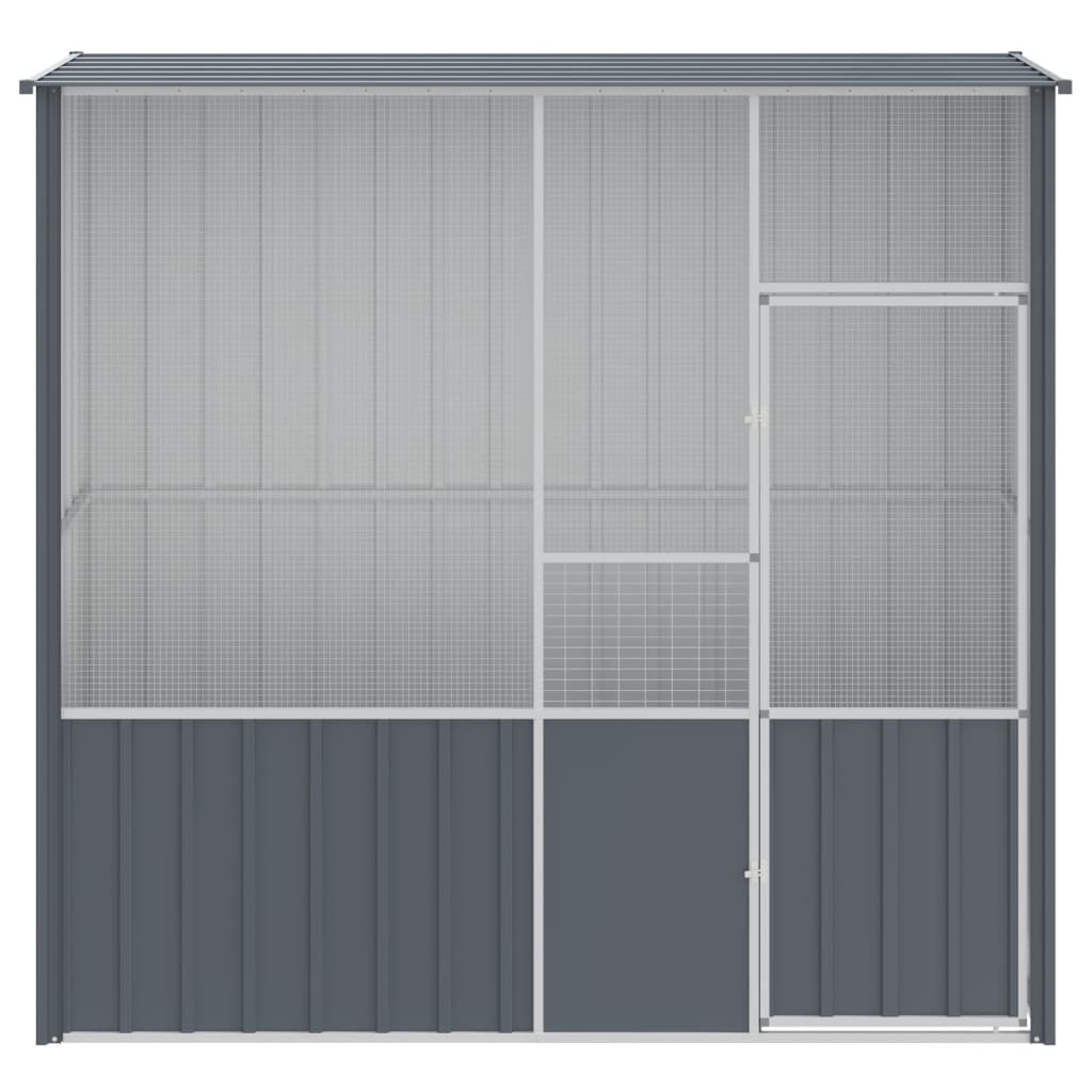 VidaXL Vogelkäfig 215x78x200 cm verzinkter Stahl Anthrazit