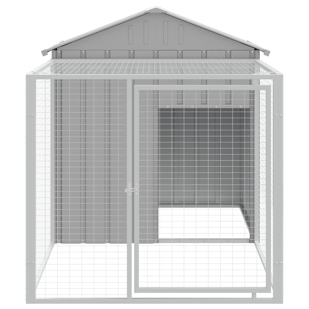 Vidaxx Hühnerstall mit Auslauf 117x201x123 cm verzinkter Stahl grau