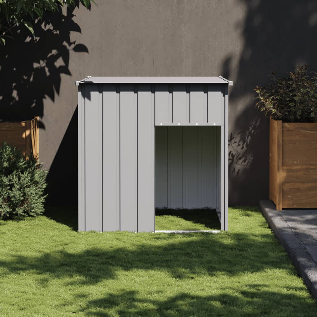 Vidaxxl Hundehütte mit Dach 110x103x109 cm verzinkter Stahl grau