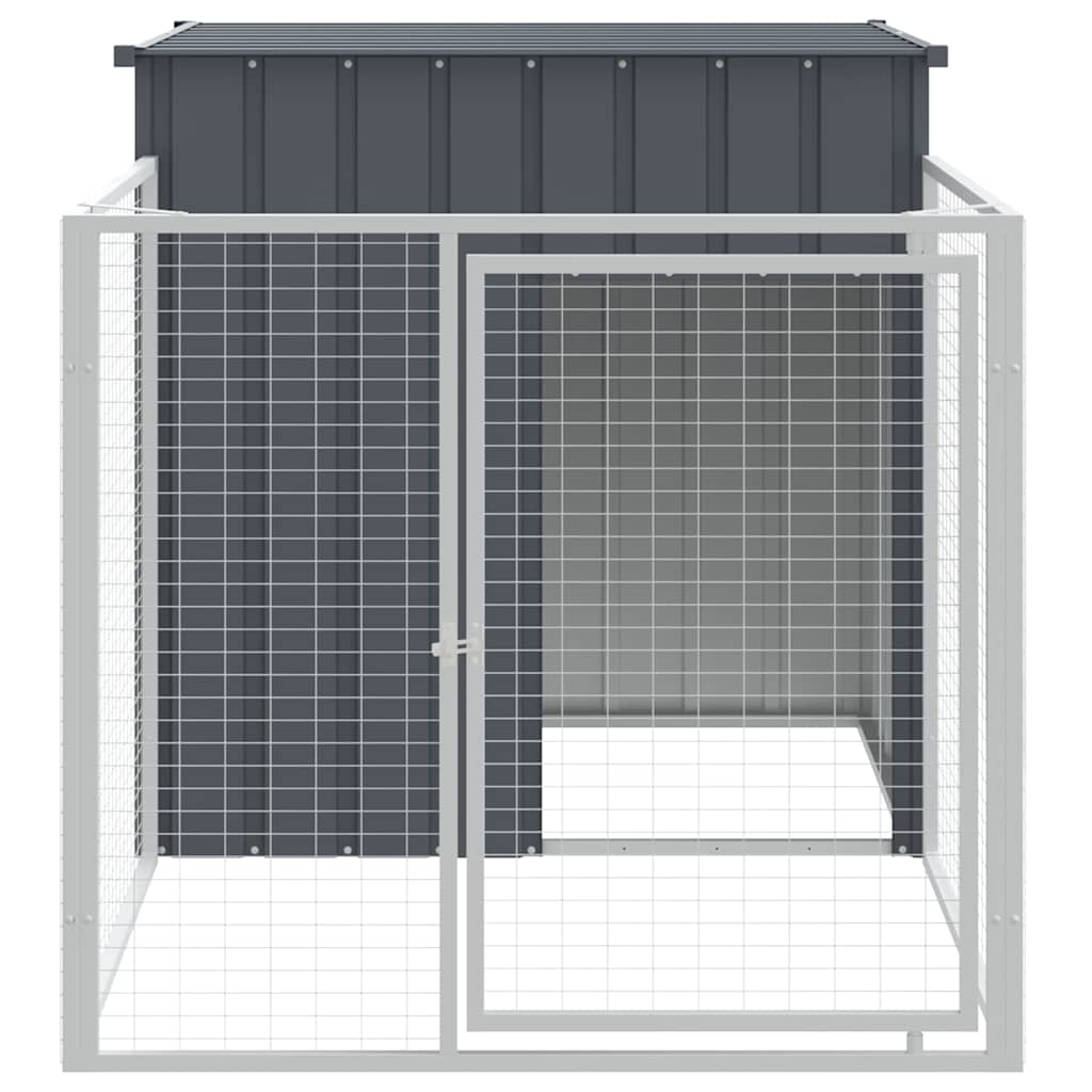 Vidaxxl Hundehütte mit Dach 110x201x110 cm verzinkter Stahl Anthrazit