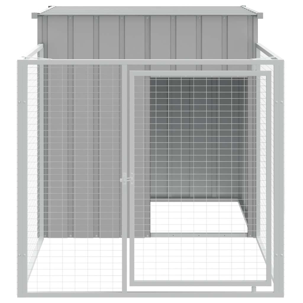 Vidaxxl Hundehütte mit Dach 110x201x110 cm verzinkter Stahl grau