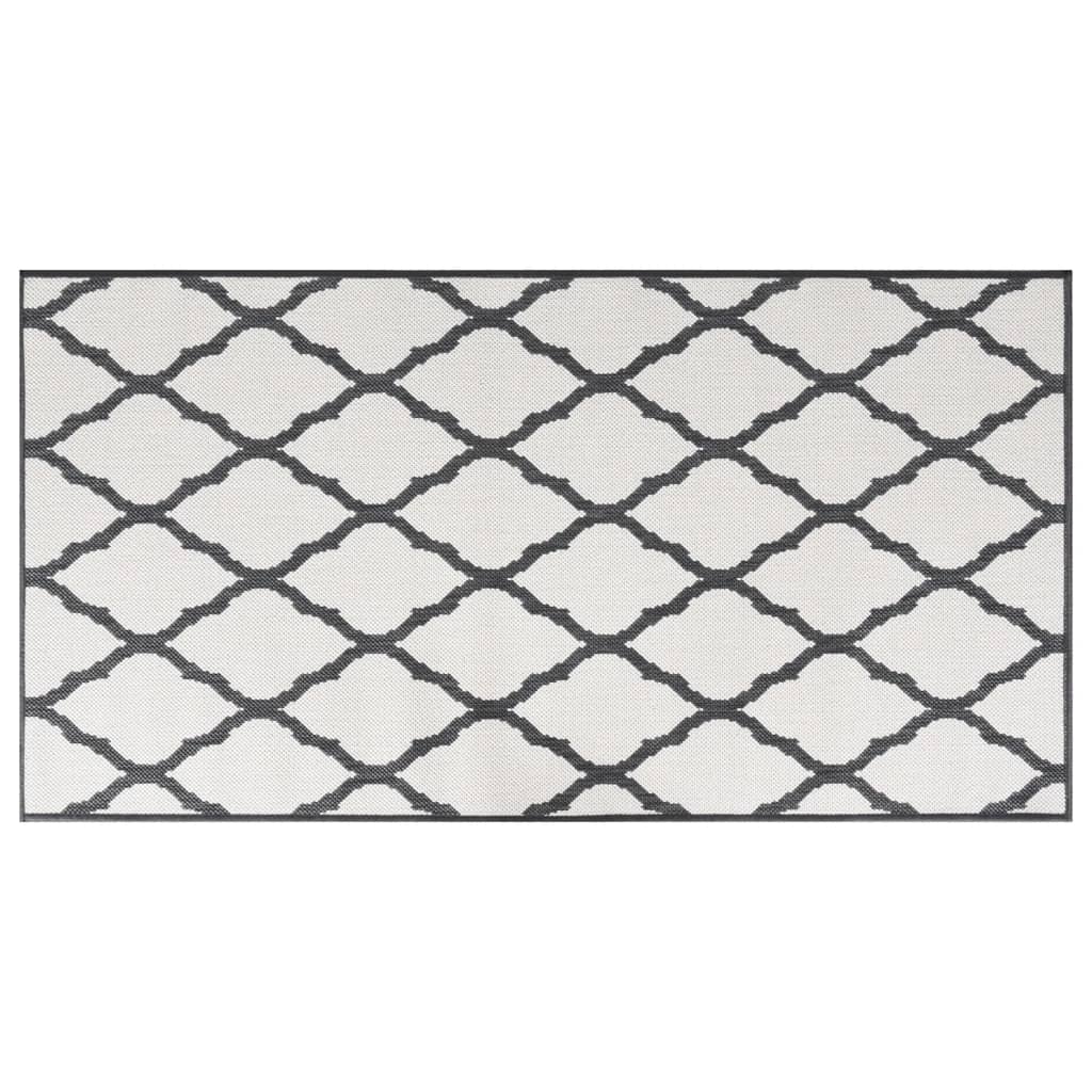 Vidaxx wendbarer Outdoor-Teppich 80x150 cm grau und weiß