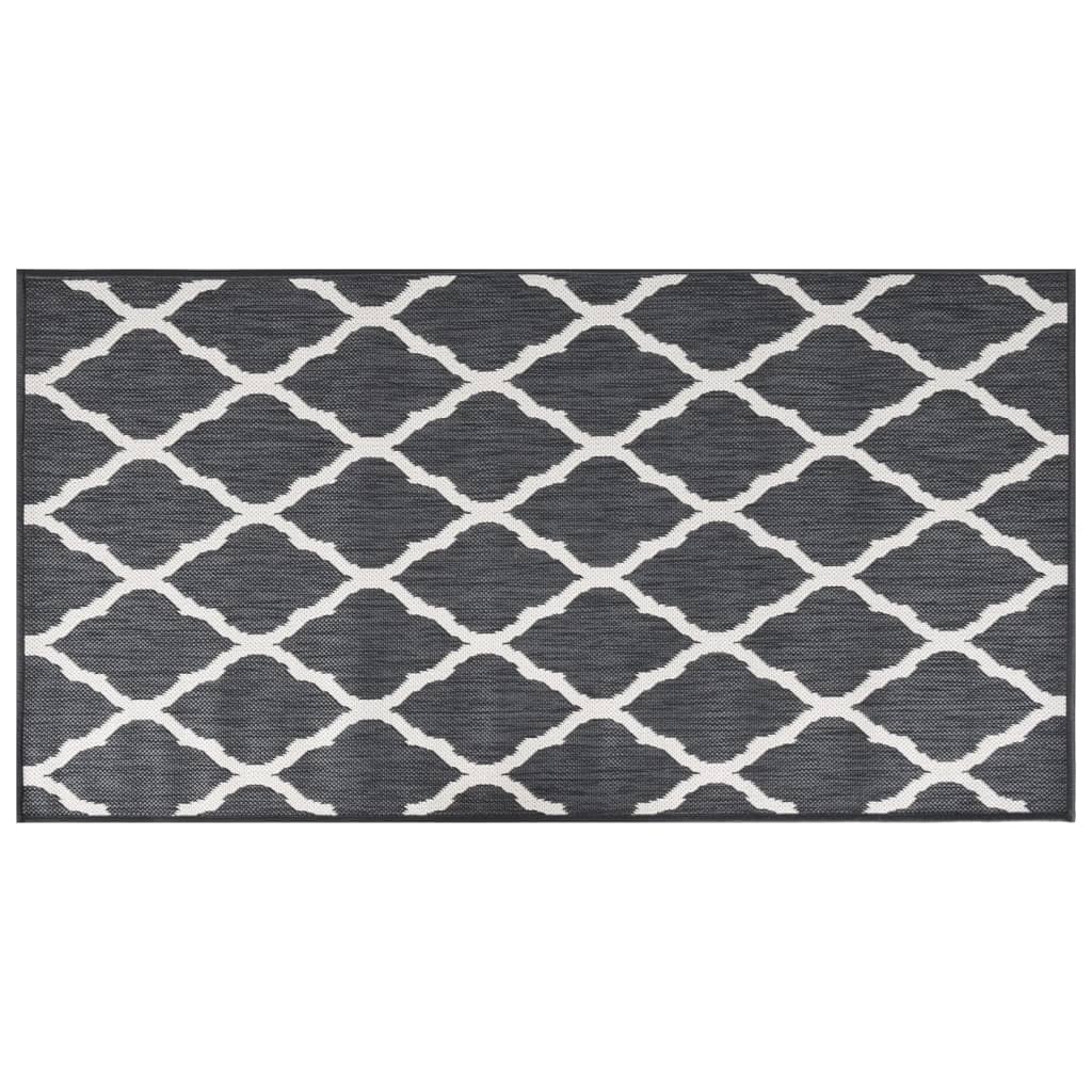 Vidaxx wendbarer Outdoor-Teppich 80x150 cm grau und weiß