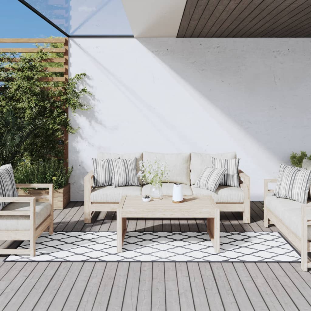 Vidaxx wendbarer Outdoor-Teppich 80x250 cm grau und weiß