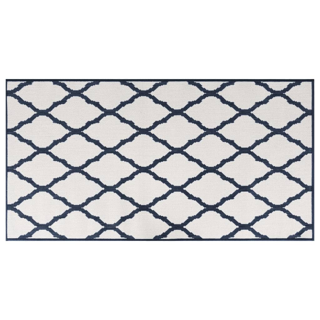 Vidaxx wendbarer Outdoor-Teppich 80x150 cm Marineblau und Weiß