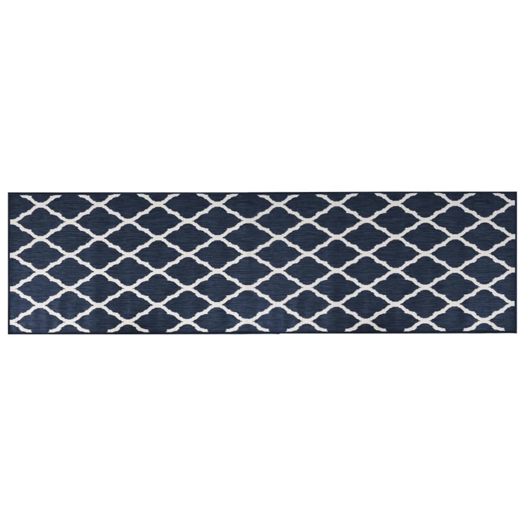 Vidaxx wendbarer Outdoor-Teppich 80x250 cm Marineblau und Weiß