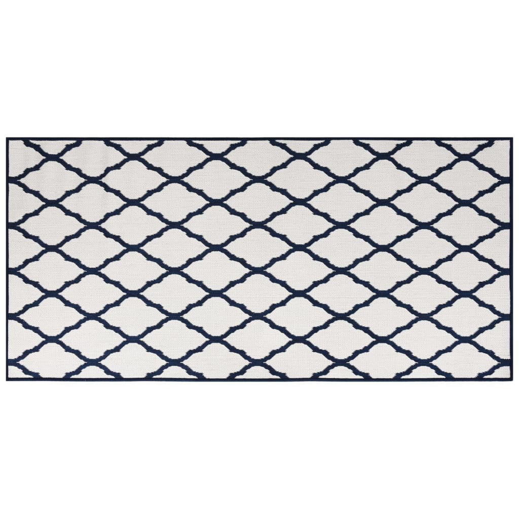 Vidaxx wendbarer Outdoor-Teppich 100x200 cm Marineblau und Weiß